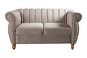 Ver imagem 4 de Namoradeira Realeza Sofá Chesterfield Decoração Sala Recepção Estilo Retrô Cinza Capuccino