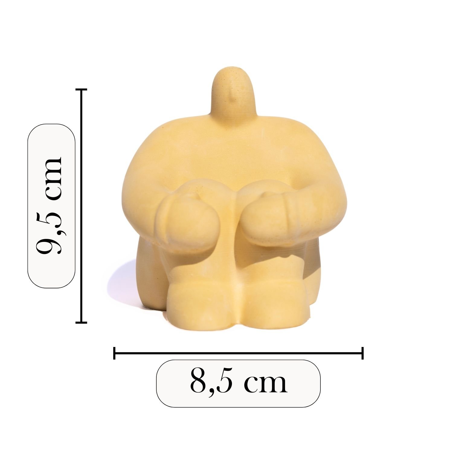 Estátua Decorativa Gigante Pensativo Artesanal 10x8,5cm em Resina Mineral - Amarelo - 3