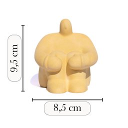 Estátua Decorativa Gigante Pensativo Artesanal 10x8,5cm em Resina Mineral - Amarelo - 3