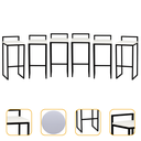 Ver imagem 1 de Kit 6 Banqueta Quadrada Preta para Balcão Ilha Cozinha Gourmet Bancada Piscina Bares Àrea de Lazer