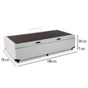 Ver imagem 2 de Cama Box Baú Solteiro Sintético Mega Cama Branco 88x188x45cm