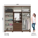 Ver imagem 2 de Guarda Roupa Israel C/ Espelho 10 Portas para Quarto Castanho Hp - Bela Móveis