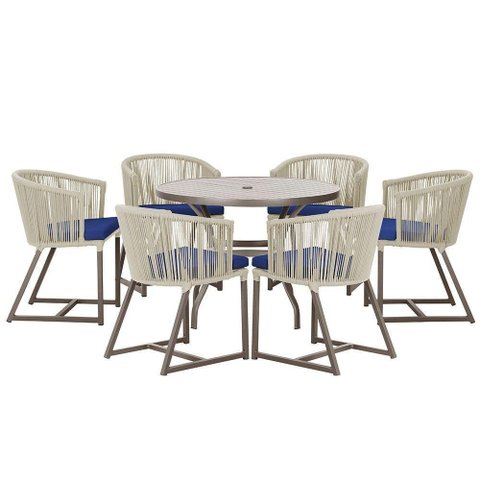 Mesa e 6 Cadeiras Jantar Noronha Marrom E10 Trama Original Rami