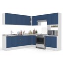 Ver imagem 3 de Cozinha Completa Modulada 9 Peças com Rodapé Pérola Yescasa Branco/Azul