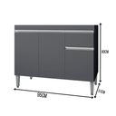 Ver imagem 4 de Balcão Gabinete de Cozinha 3 Portas 100cm Tatiane sem Tampo:cinza