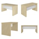 Ver imagem 2 de Conjunto para Escritório com 4 Mesas Tamburato 1400 135cm Carvalho e Branco Artany
