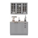 Ver imagem 2 de Cozinha Modulada Compacta Americana 100% MDF 120cm com Rodapé Provence Multimóveis Crink-CPT004