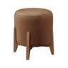 Puff Estofado Decorativo Redondo Raika Corino Caramelo - 1