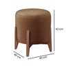 Puff Estofado Decorativo Redondo Raika Corino Caramelo - 4