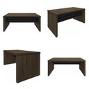 Ver imagem 4 de Conjunto Executivo 4 Mesas Tamburato 1600 1585cm Charuto e Preto Artany