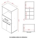 Ver imagem 4 de Balcão Multiuso para Micro-Ondas 2 Portas 1 Gaveta Nalu Savana/Preto