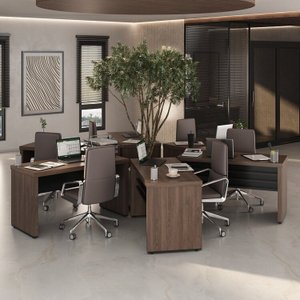 Conjunto para Escritório com 6 Mesas Tamburato 1400