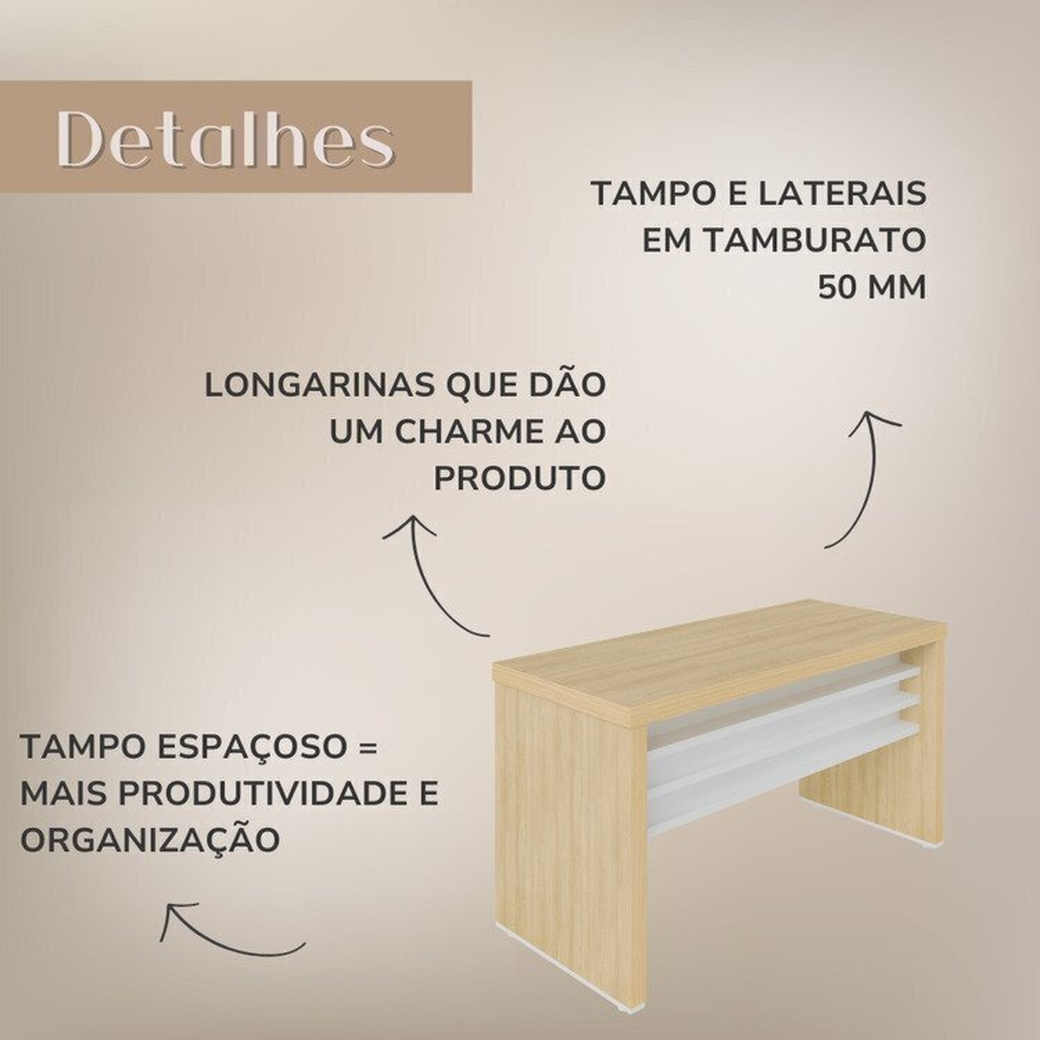 Conjunto para Escritório com 6 Mesas Tamburato 1400 - 10