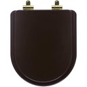 Ver imagem 1 de Assento Sanitário Poliéster Soft Close Link/LK Marrom Fosco para Vaso Deca com Ferragem Dourada