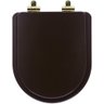 Assento Sanitário Poliéster Soft Close Link/LK Marrom Fosco para Vaso Deca com Ferragem Dourada - 1