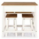 Ver imagem 4 de Mesa Dobrável e 2 Banquetas de Madeira Branco Lavado