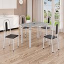 Ver imagem 1 de Conjunto de Mesa com 4 Cadeiras Lívia Branco/Preto