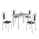 Ver imagem 2 de Conjunto de Mesa com 4 Cadeiras Lívia Branco/Preto