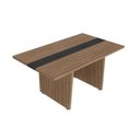 Ver imagem 4 de Kit Mesa Reunião Escritório 8 Lugares com 2 Módulos p/Extensão, Caixa de Tomada, Tampotamburato 50mm Marrom/Nogal/Preto Artany