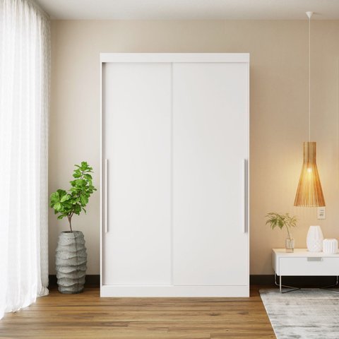 Guarda Roupa 2 Portas de Correr 2 Gavetas Gênova Plus Branco