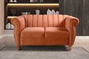 Ver imagem 1 de Namoradeira Realeza Sofá Chesterfield Decoração Sala Recepção Estilo Retrô Laranja Terracota