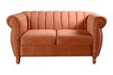 Ver imagem 4 de Namoradeira Realeza Sofá Chesterfield Decoração Sala Recepção Estilo Retrô Laranja Terracota