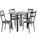 Ver imagem 2 de Conjunto Tubular de Mesa e Cadeiras Palma Preto/Platina/Ocre