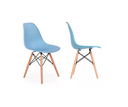 Ver imagem 3 de Kit 2 Cadeiras Charles Eames Eiffel Azul Base Madeira Sala Cozinha Jantar - Bering