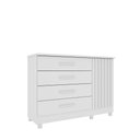Ver imagem 1 de Cômoda Barcelona com Pés 4 Gavetas e 1 Porta Ripada Tcil:neve