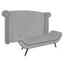 Ver imagem 1 de Cabeceira Cama Box Casal Queen 160cm Provença com Calçadeira Vêneto P02 Veludo Cinza - Mpozenato
