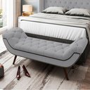 Ver imagem 3 de Cabeceira Cama Box Casal Queen 160cm Provença com Calçadeira Vêneto P02 Veludo Cinza - Mpozenato