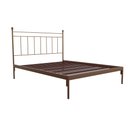 Ver imagem 1 de Cama de Ferro Romana Queen Size - Peseira Reta Icamas Marrom com ouro Envelhecido