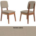 Ver imagem 3 de Mesa de Jantar com 2 Cadeiras Ravi Nature Linho Bege Base de Madeira
