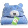 Manta Cobertor Toalha de Banho com Capuz para Bebê Criança Lorben Manto Bichinhos Fleece Macio - 3