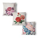 Ver imagem 1 de Kit 3 Capas de Almofada 43x43cm - Floral - Tecido Veludo 100% Poliéster