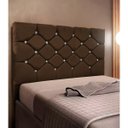 Ver imagem 3 de Cabeceira de Cama Box Casal Estofada Kasi Ct + Frame - Marrom