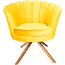 Ver imagem 6 de Kit Duas Poltronas Giratórias Pétala em Sued Premium Amarelo Sua Casa Decorações