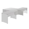 Espaço de Trabalho em L P/ 2 Pessoas 120cm Pés Painel F5 Cor:branco - 4