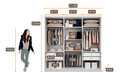 Ver imagem 4 de Guarda Roupa Casal 6 Portas 4 Gavetas - Messina-branco - Móveis Novo Horizonte