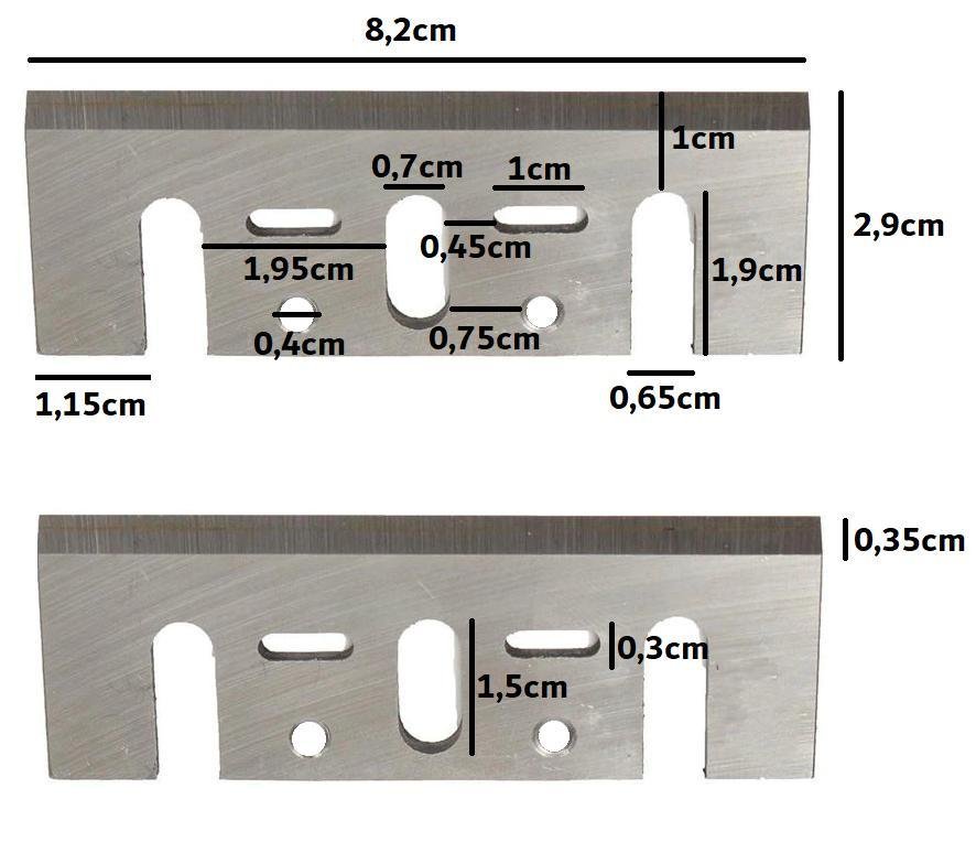 4 X Lâminas Faca 82mm Corte Plaina Elétrica Pb-92 1900b Hss - 2