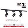 Kit 1 Trilho Pop T1 3 Spots 5w 3000k Luz Quente Bivolt Preto Avant - 5