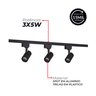 Kit 1 Trilho Pop T1 3 Spots 5w 3000k Luz Quente Bivolt Preto Avant - 3