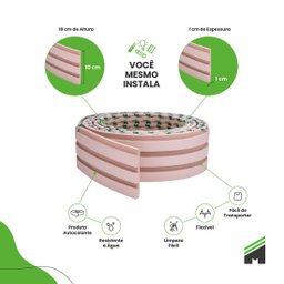Painel Ripado Eva Laminado Autocolante 10cm Play | Valor do Metro Rosa - 4