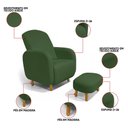 Ver imagem 3 de Poltrona Amamentação Madeira e Puff Jhessy Suede D03 - D'rossi