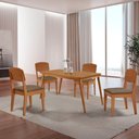 Ver imagem 1 de Mesa de Jantar Copper 120cm Tampo Canto Copo Mdf com 4 Cadeiras Copper Moderna Mobília