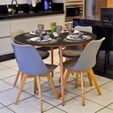 Ver imagem 2 de Mesa de Madeira Redonda de 80cm na Cor Preta