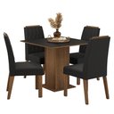 Ver imagem 2 de Conjunto Sala de Jantar Tampo de Madeira 4 Cadeiras Rustic/preto/oxford Cannes Madesa