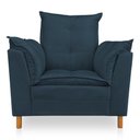 Ver imagem 2 de Kit Poltrona Amamentação Sara e Puff Suede Azul Marinho Sky Mobile
