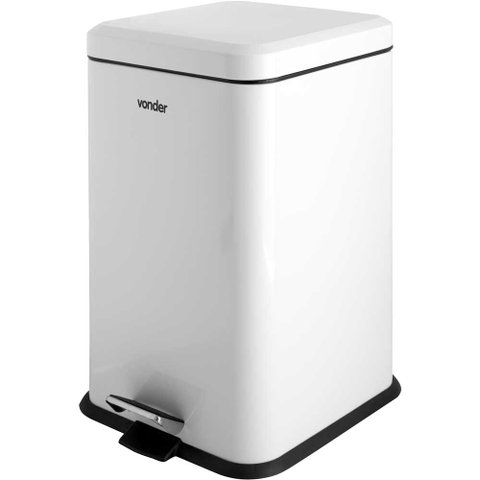 Lixeira Retangular 20L Inox Branca VONDER 20L retangular