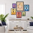 Ver imagem 1 de Kit Composição 6 Quadros Decorativos Os orixás - com Vidro:madeira Preta